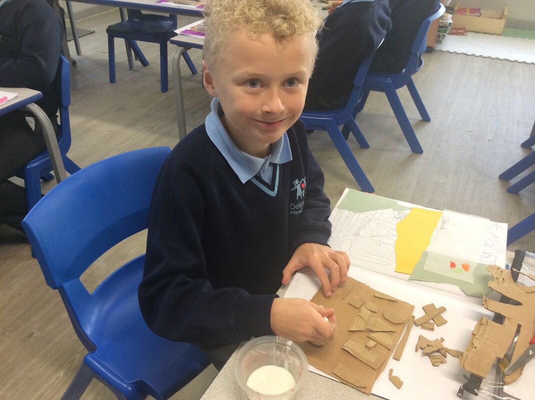 Image of Year 4 - Cardboard Relief Sculpture 