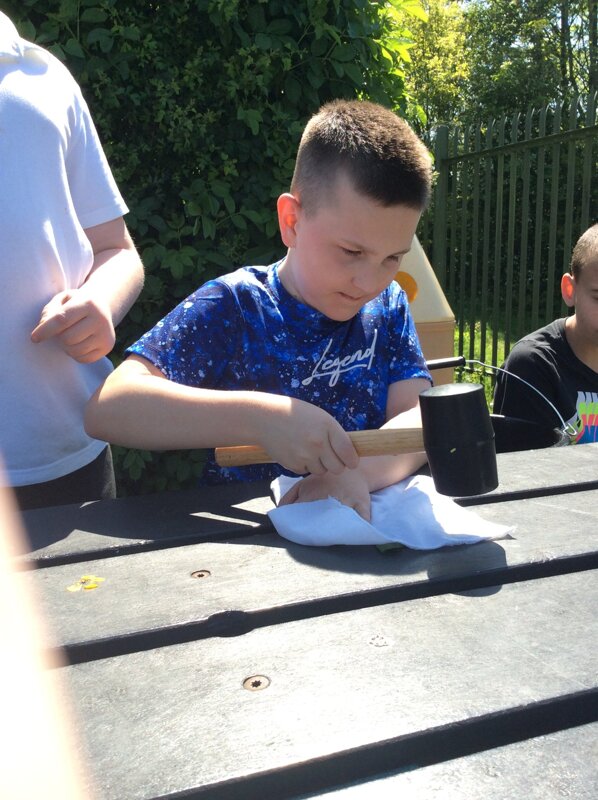 Image of Year 5 - Outdoor Learning - Leaf Printing!