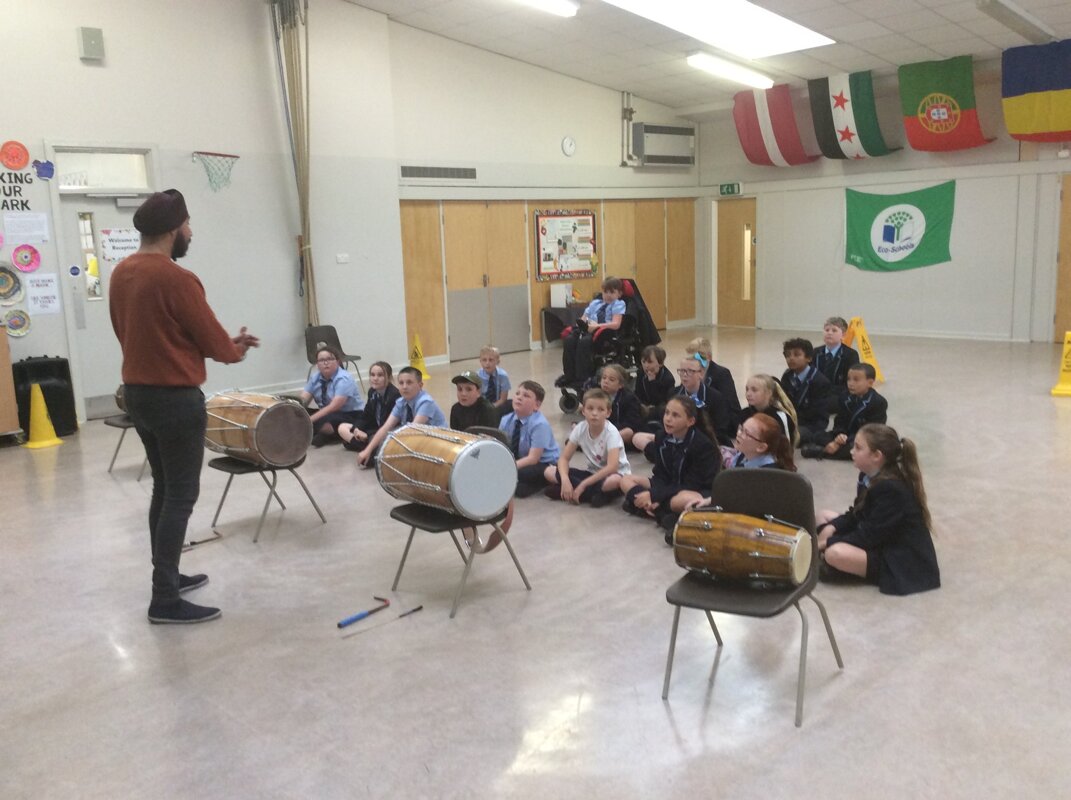 Image of Y6 Indian drumming session