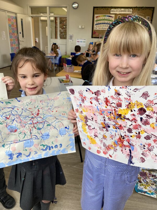 Image of Year 2 - Jackson Pollock and Frank Stella inspired art!