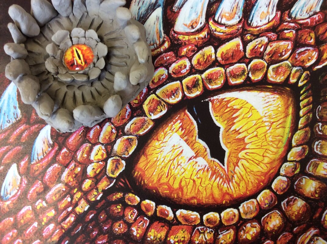 Image of Clay dragon eyes