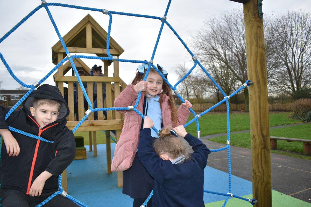 Image of On the playground equipment at last #attendancewinners