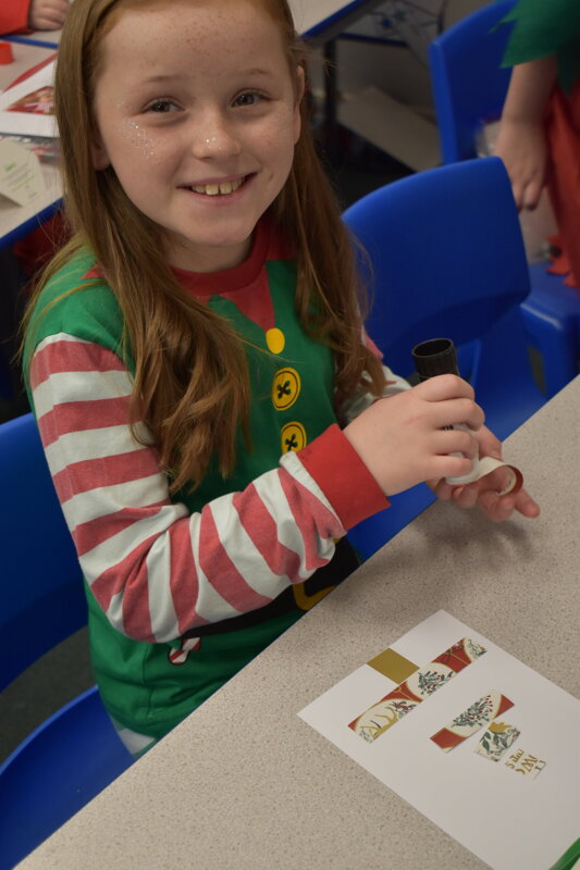 Image of Year Six design Christmas cards for Whiston Hospital!