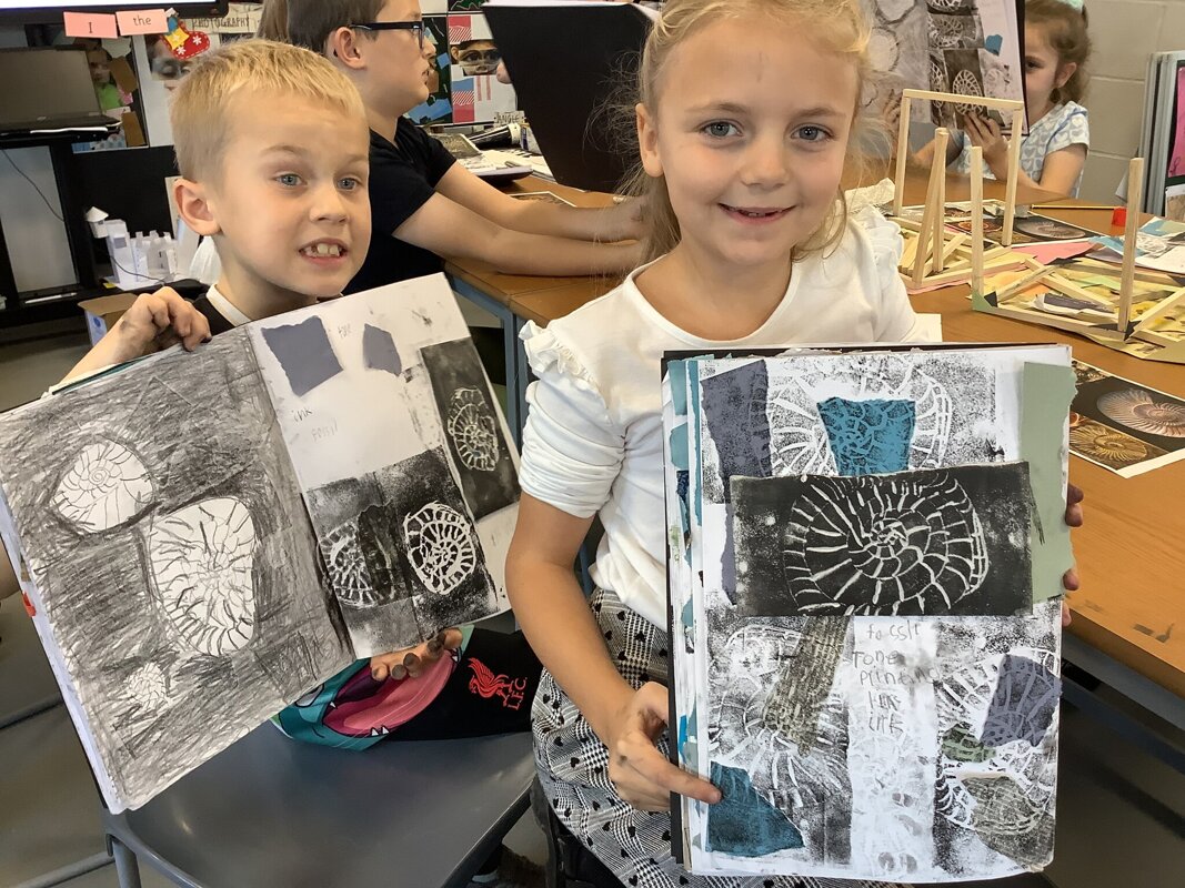 Image of Year 3 - Art - Fossil Printing 