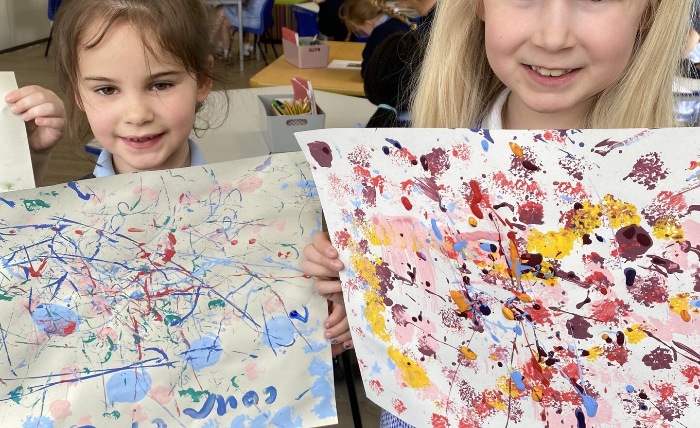Image of Year 2 - Jackson Pollock and Frank Stella inspired art!