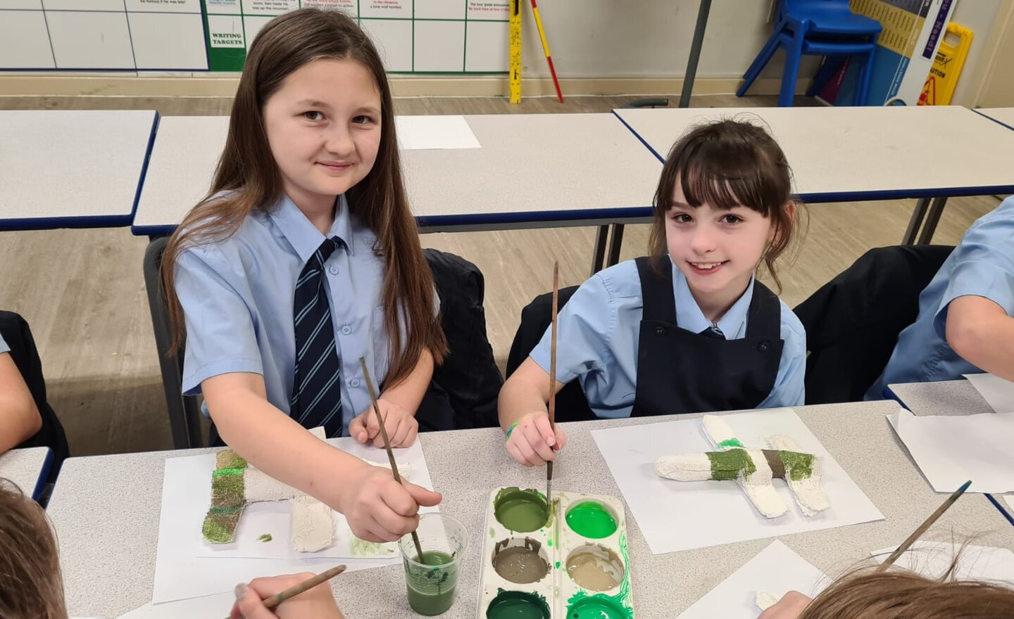 Image of Year 5 - Painting Our Spitfire Sculptures